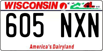 WI license plate 605NXN