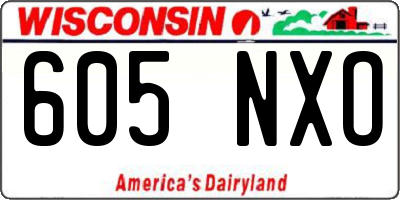 WI license plate 605NXO