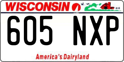 WI license plate 605NXP