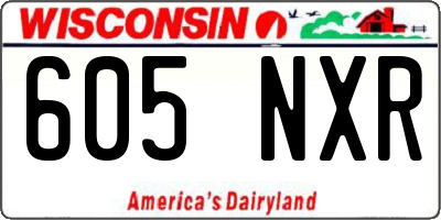 WI license plate 605NXR
