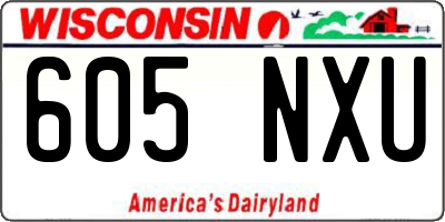 WI license plate 605NXU