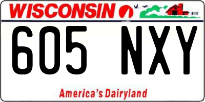 WI license plate 605NXY