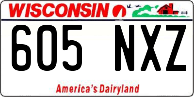 WI license plate 605NXZ