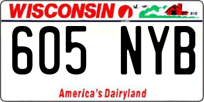 WI license plate 605NYB