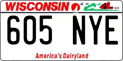 WI license plate 605NYE