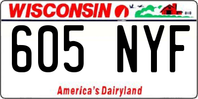 WI license plate 605NYF