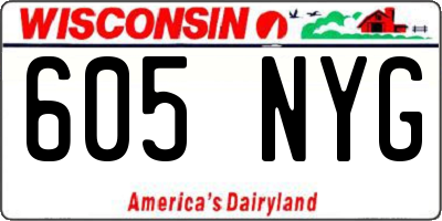 WI license plate 605NYG