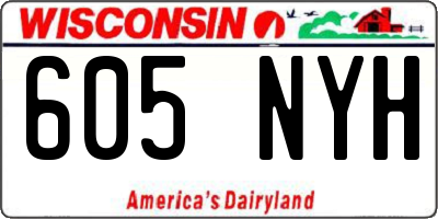 WI license plate 605NYH