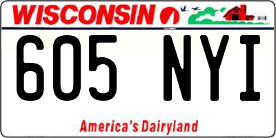 WI license plate 605NYI