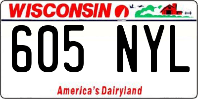WI license plate 605NYL