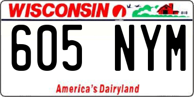 WI license plate 605NYM