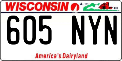 WI license plate 605NYN