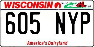 WI license plate 605NYP