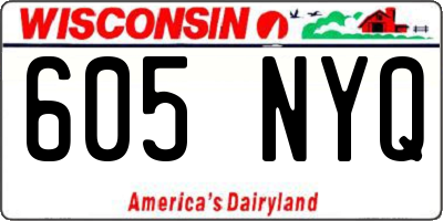 WI license plate 605NYQ