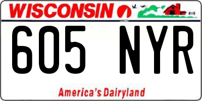 WI license plate 605NYR