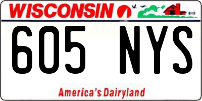 WI license plate 605NYS