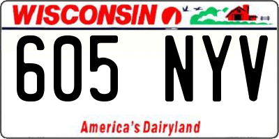 WI license plate 605NYV