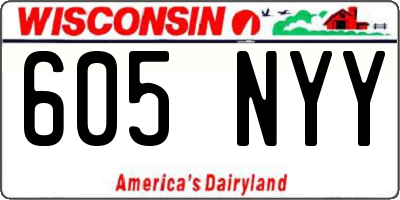 WI license plate 605NYY