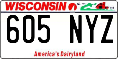 WI license plate 605NYZ