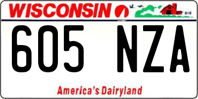 WI license plate 605NZA