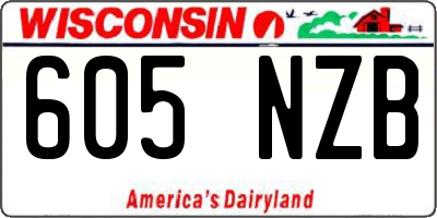 WI license plate 605NZB