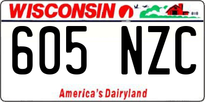 WI license plate 605NZC