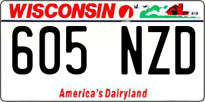 WI license plate 605NZD