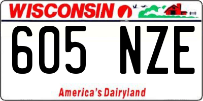 WI license plate 605NZE