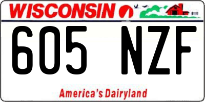 WI license plate 605NZF