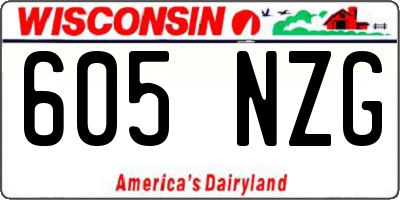 WI license plate 605NZG
