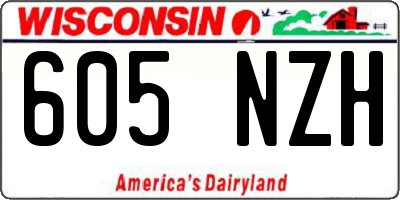 WI license plate 605NZH