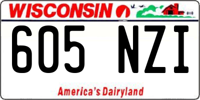 WI license plate 605NZI