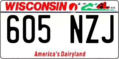 WI license plate 605NZJ
