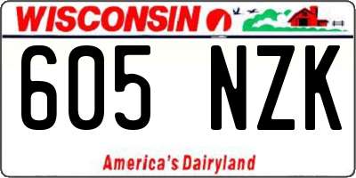 WI license plate 605NZK