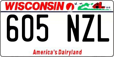 WI license plate 605NZL