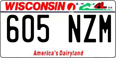 WI license plate 605NZM