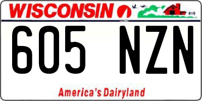 WI license plate 605NZN