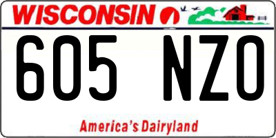 WI license plate 605NZO