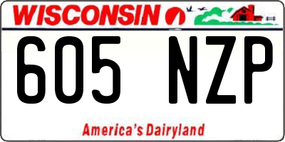 WI license plate 605NZP