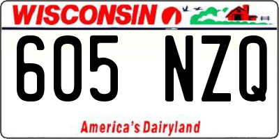 WI license plate 605NZQ