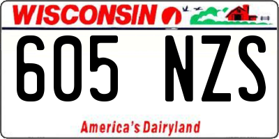 WI license plate 605NZS