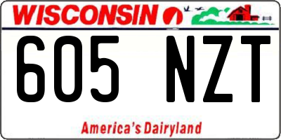 WI license plate 605NZT