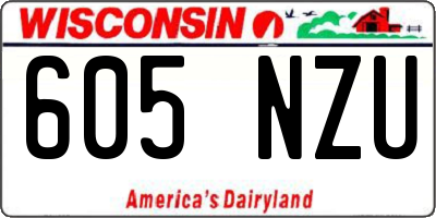 WI license plate 605NZU