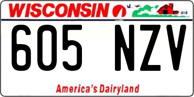 WI license plate 605NZV