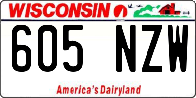 WI license plate 605NZW