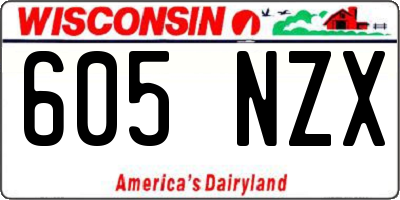 WI license plate 605NZX