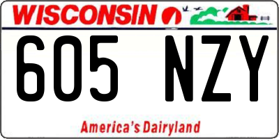 WI license plate 605NZY