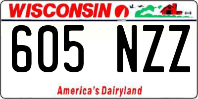 WI license plate 605NZZ