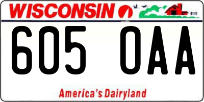WI license plate 605OAA