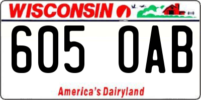 WI license plate 605OAB